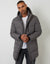 Slate Grey Showerproof Hooded Longline Puffer Jacket