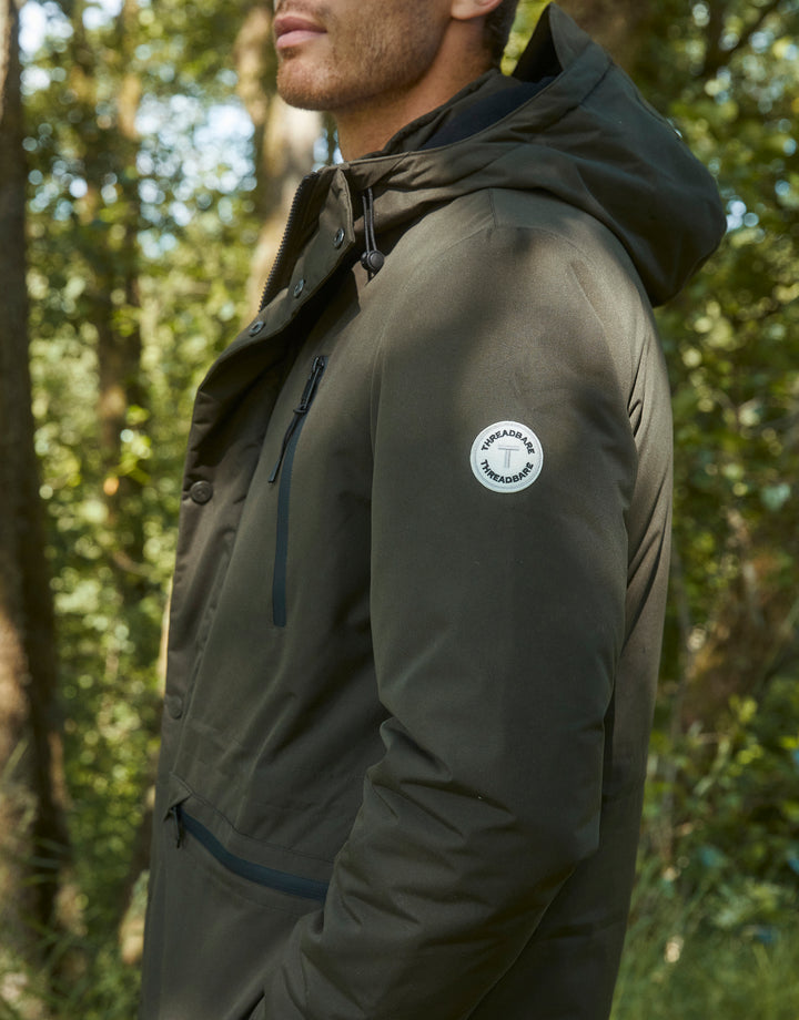 Khaki Green Utility Hooded Jacket