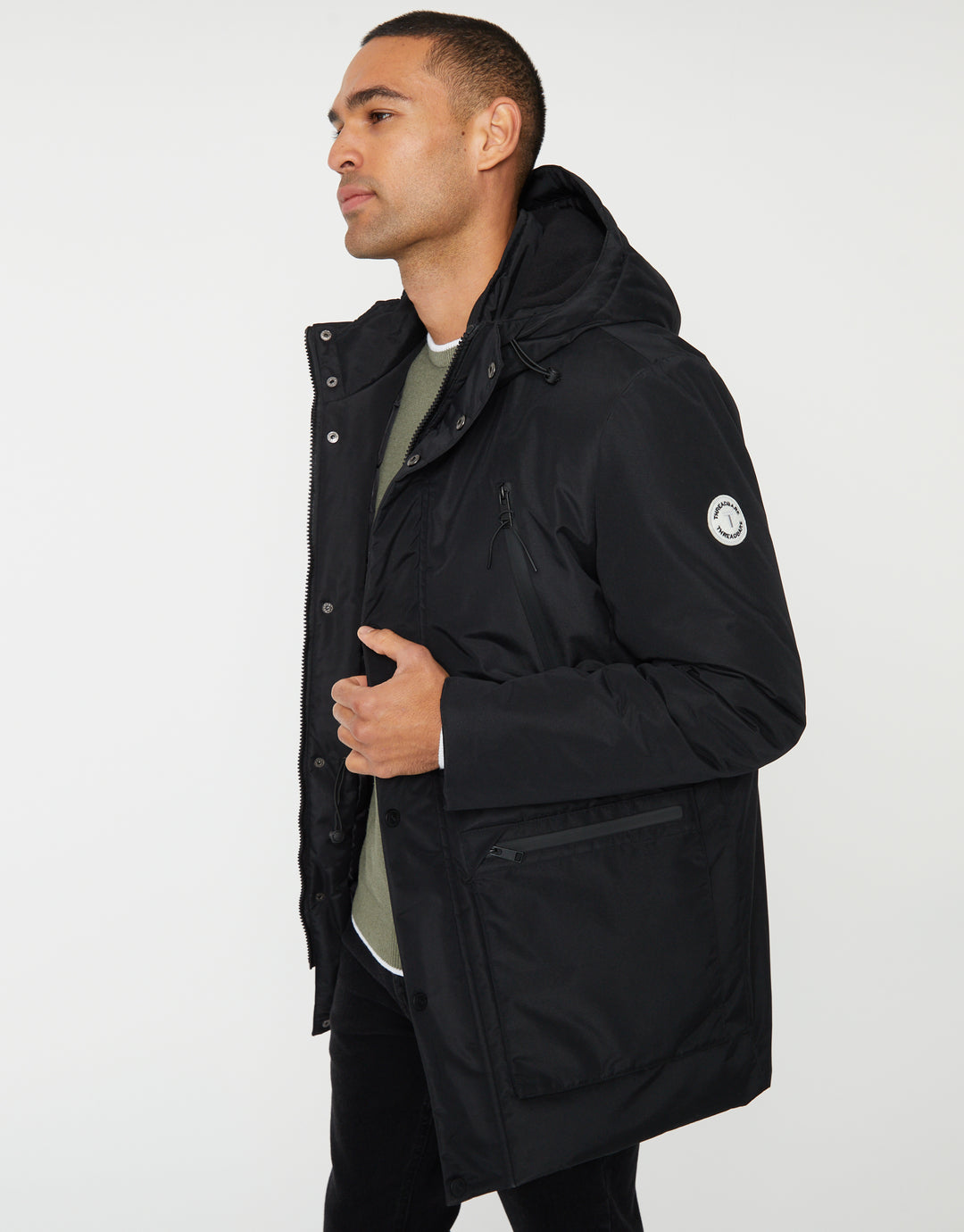 Black Utility Hooded Jacket