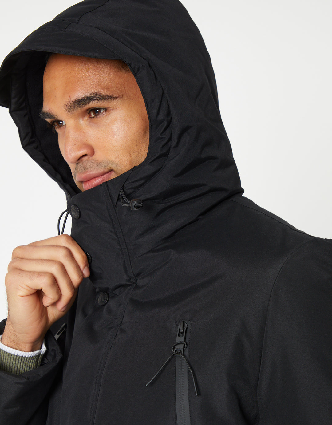 Black Utility Hooded Jacket