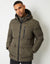 Showerproof Double Layer Puffer Jacket in Khaki Green