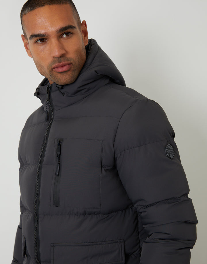 Slate Grey Showerproof Double Layer Puffer Jacket