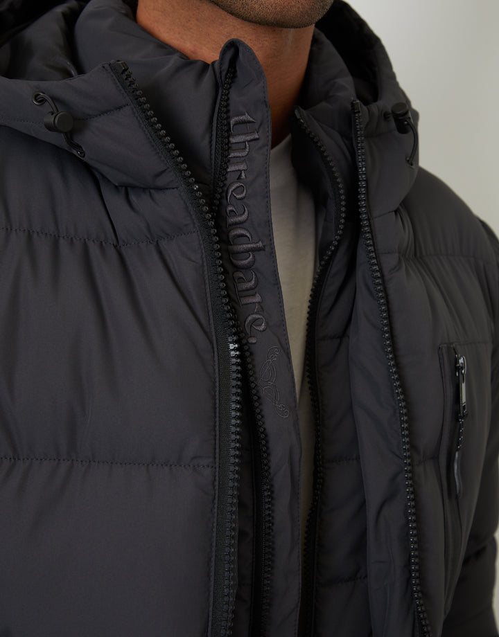 Slate Grey Showerproof Double Layer Puffer Jacket