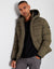 Khaki Green Showerproof 4 Pocket Hooded Puffer Jacket