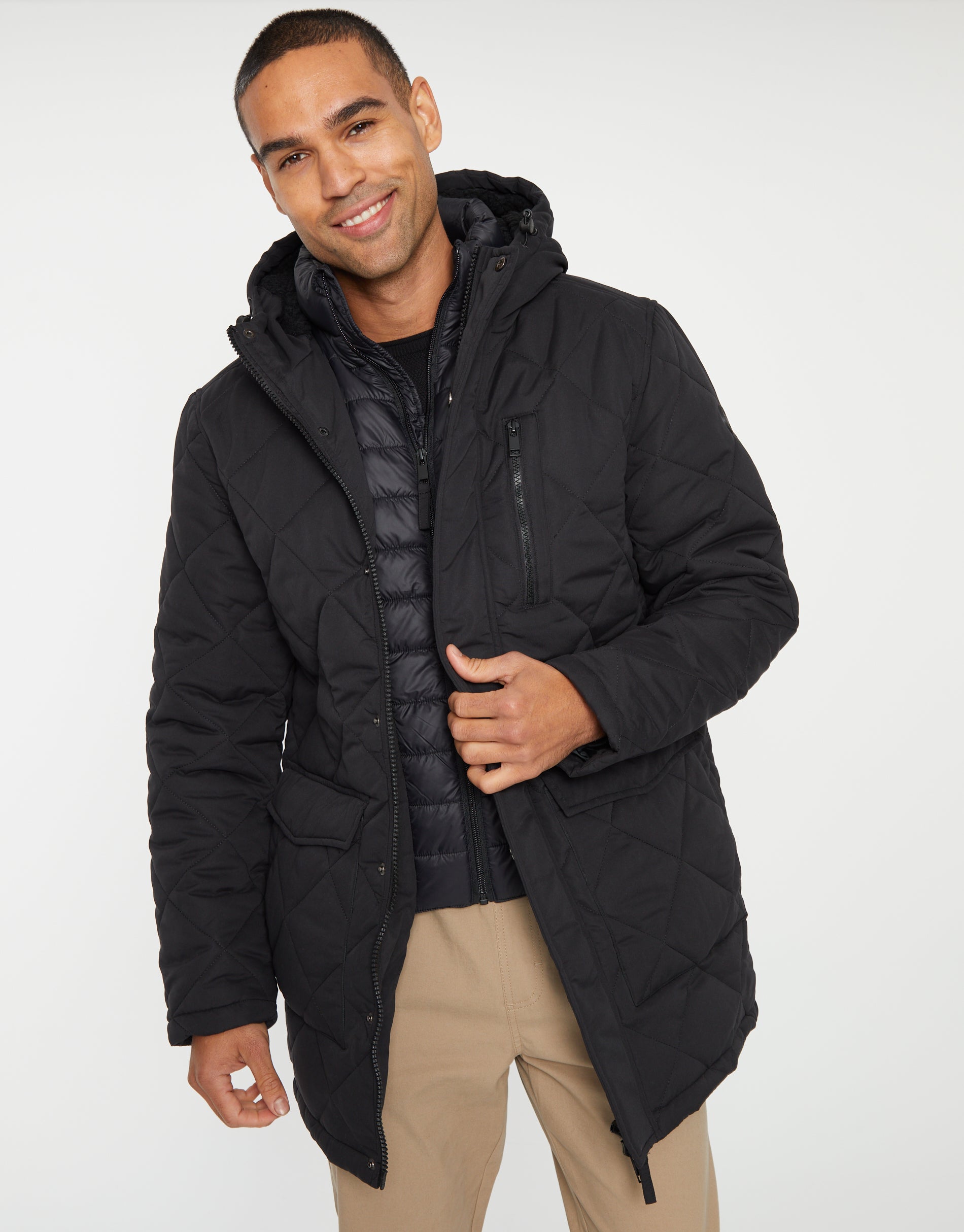 Black hooded hotsell borg lined jacket