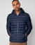 Navy Matte Finish Padded Hooded Jacket