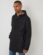 Black Showerproof Zip Up Hooded Raincoat