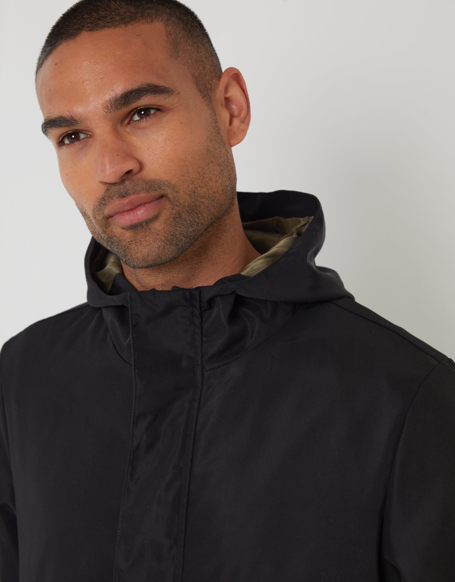 Threadbare Men's Black Showerproof Zip Up Hooded Raincoat