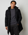 Threadbare Luxe Men's Black Showerproof Longline Padded Coat