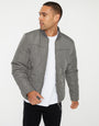 Slate Grey Onion Quilted Bomber Jacket