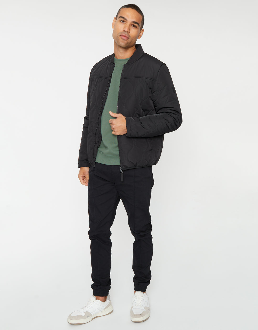 Black Onion Quilted Bomber Jacket
