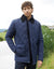Navy Showerproof Diamond Quilted Collared Jacket
