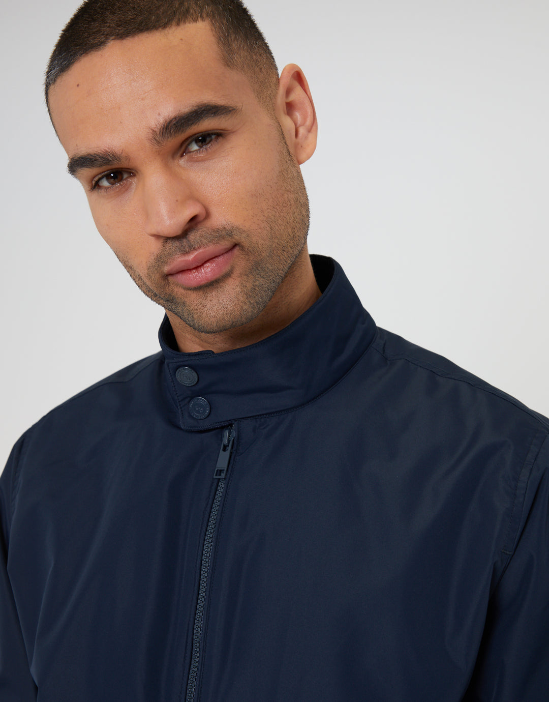 Navy Showerproof Harrington Jacket