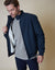 Navy Showerproof Borg Lined Harrington Jacket