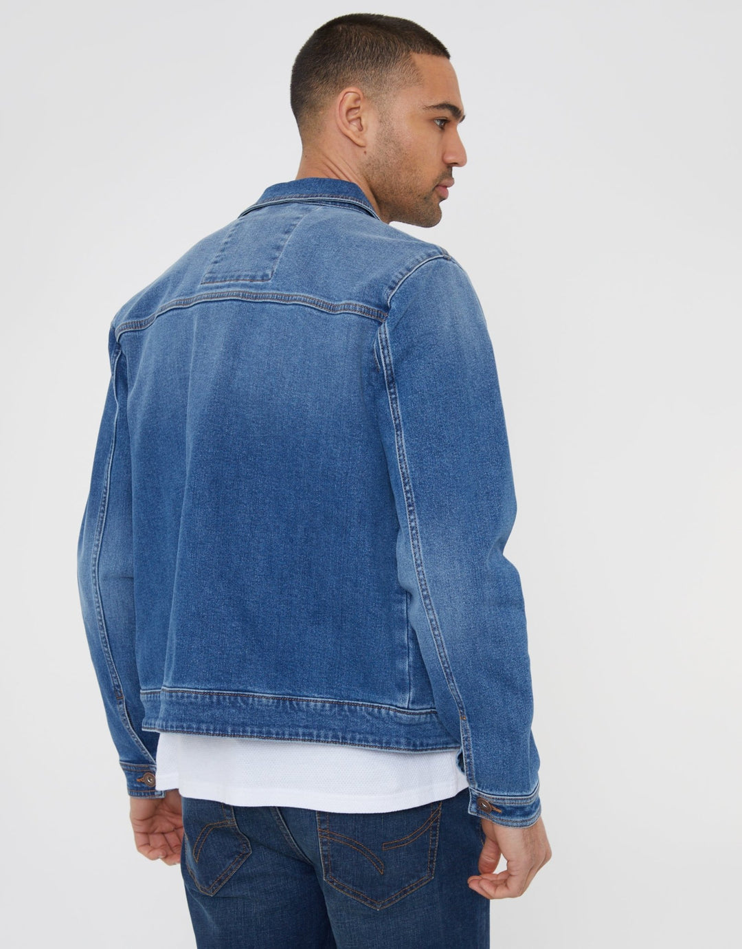 Threadbare Men's Denim Jacket in Mid Wash
