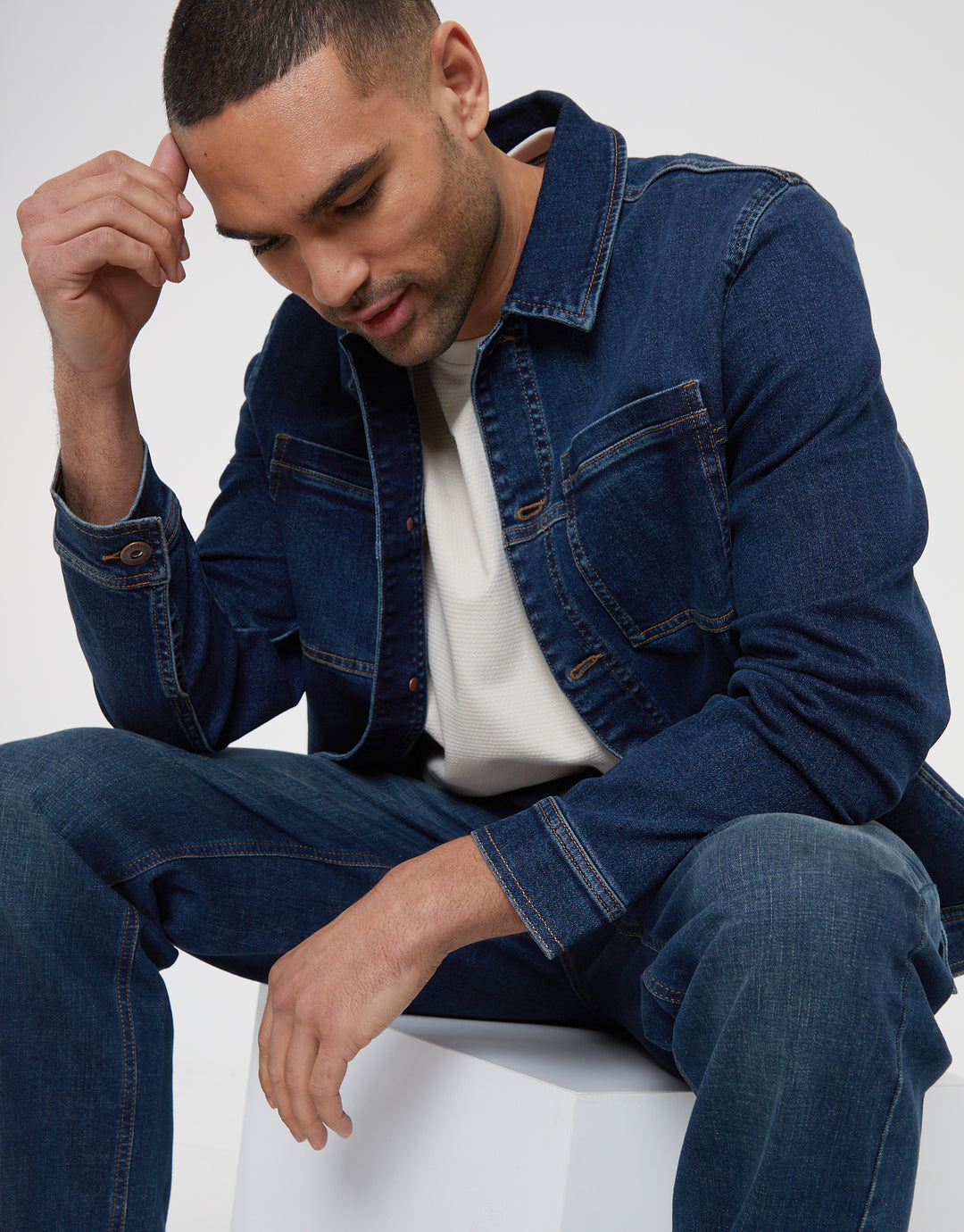 Mid Wash Denim Shacket