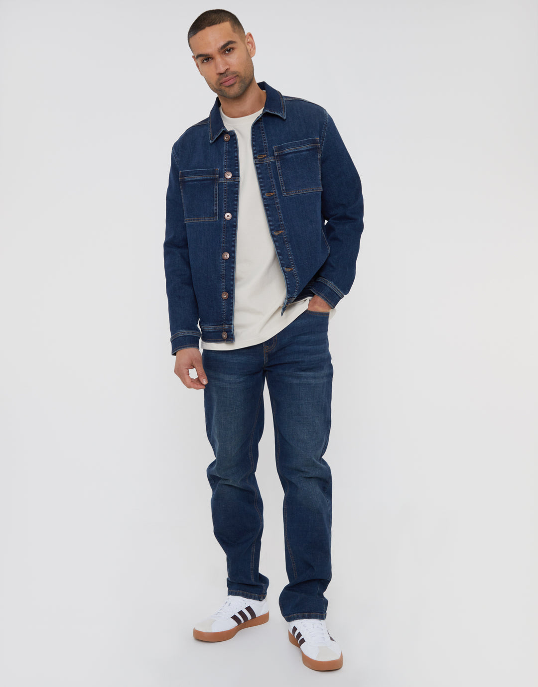 Mid Wash Denim Shacket