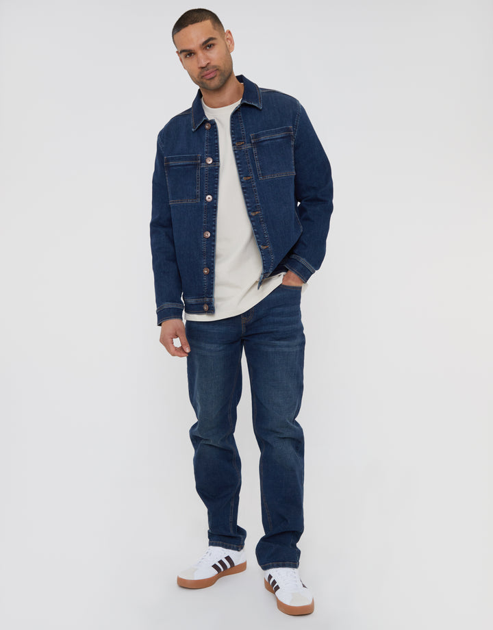 Mid Wash Denim Shacket