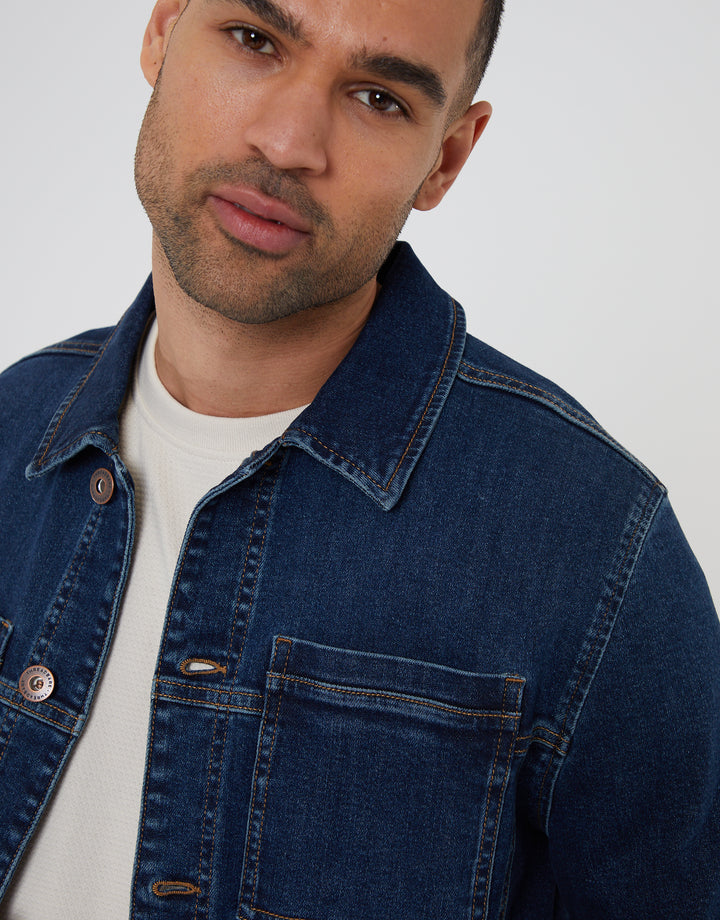 Mid Wash Denim Shacket