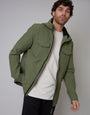 Khaki Green Hooded Jacket with Fleece Lined Hood