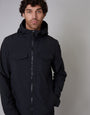 Black Hooded Jacket with Fleece Lined Hood