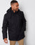 Black Showerproof Patch Pocket Padded Hooded Coat