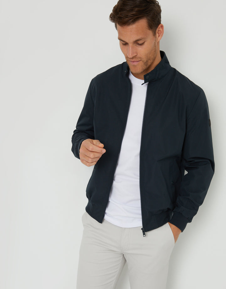 Navy Showerproof Harrington Jacket