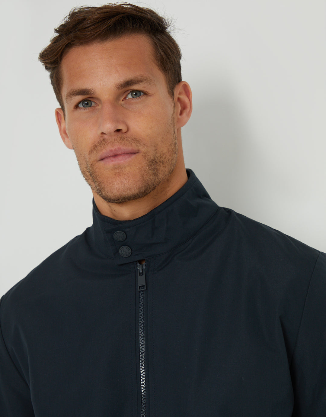 Navy Showerproof Harrington Jacket