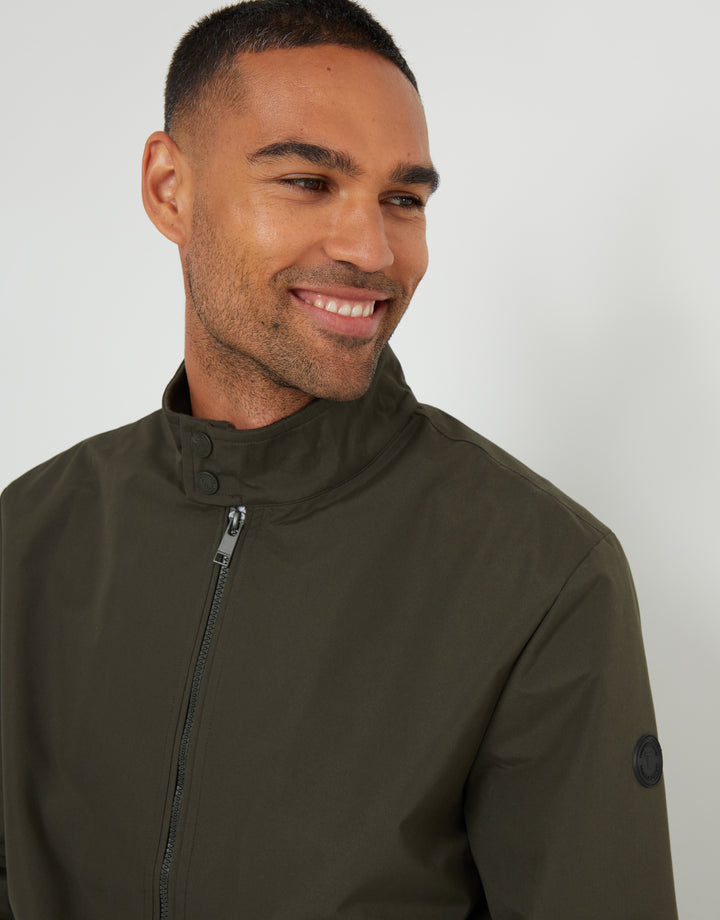 Khaki Green Showerproof Harrington Jacket