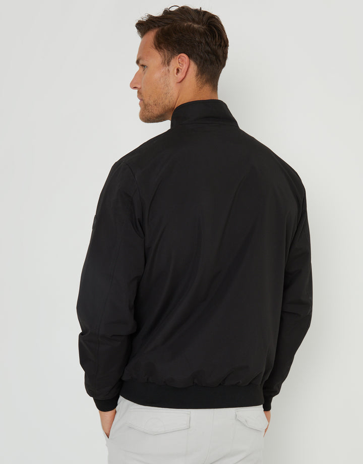 Black Showerproof Harrington Jacket