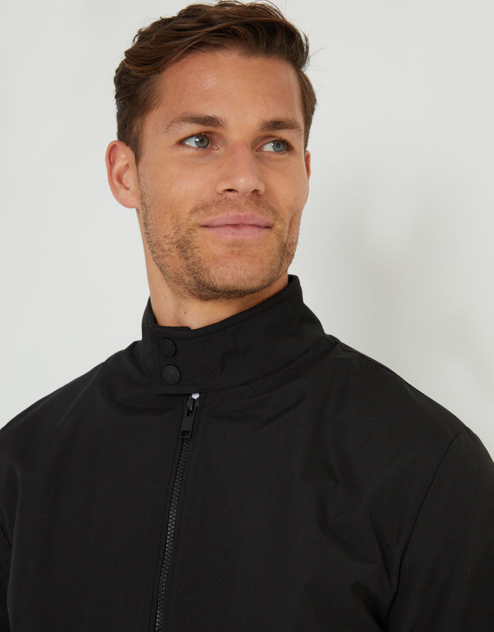 Black Showerproof Harrington Jacket
