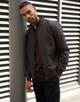 Chocolate Brown Showerproof Classic Bomber Jacket