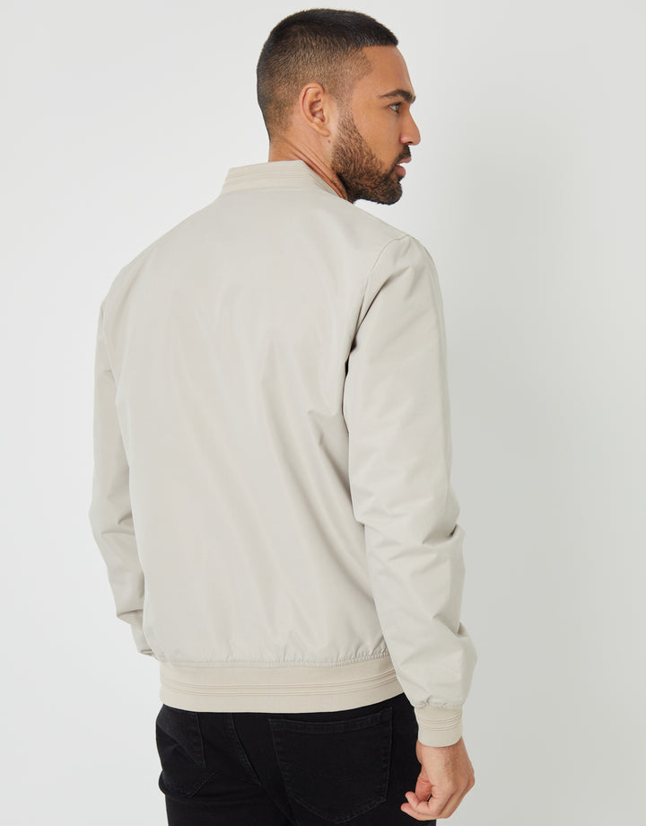 Showerproof Classic Bomber Jacket in Stone