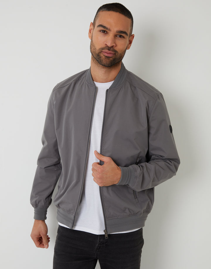 Slate Grey Showerproof Classic Bomber Jacket