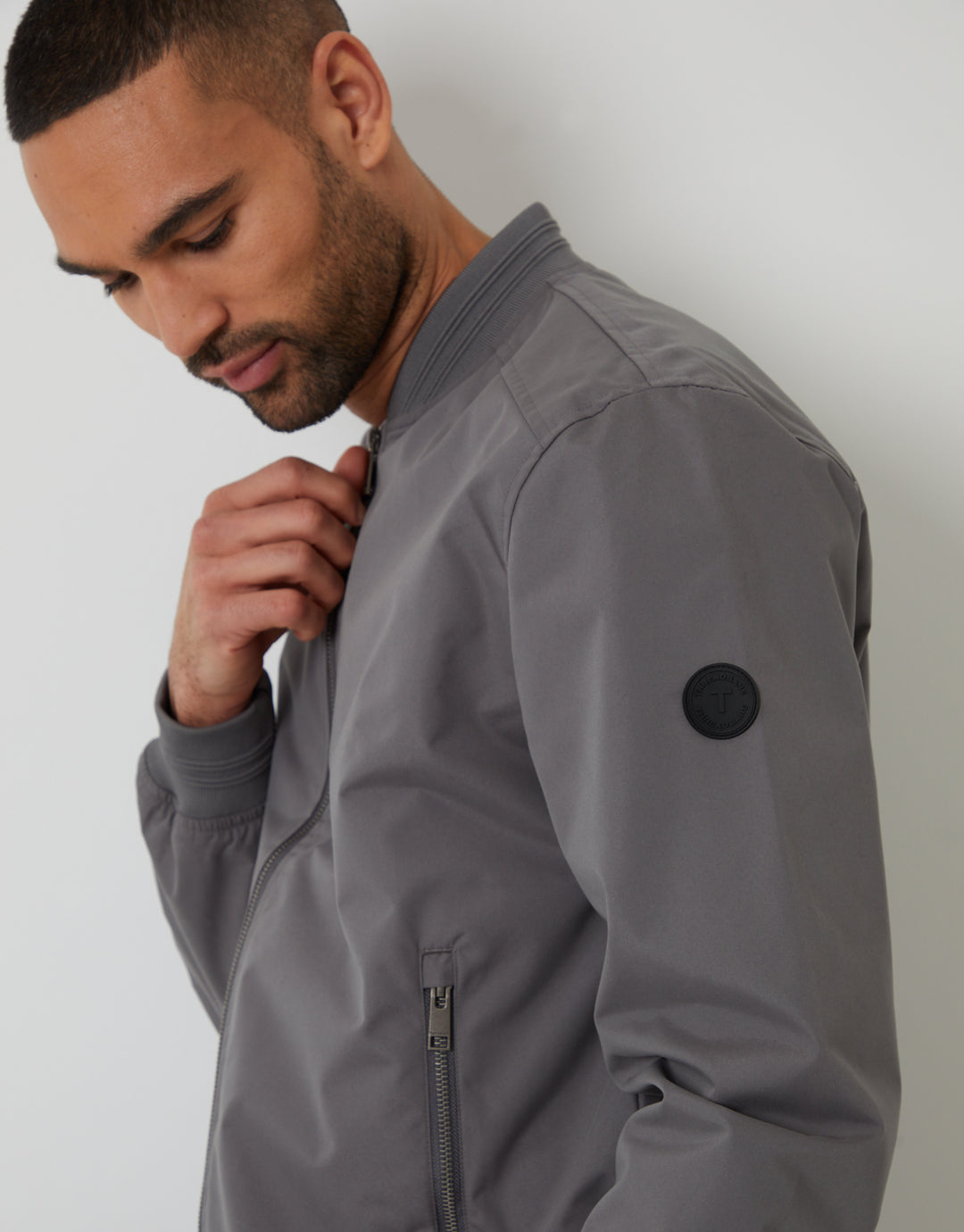 Slate Grey Showerproof Classic Bomber Jacket