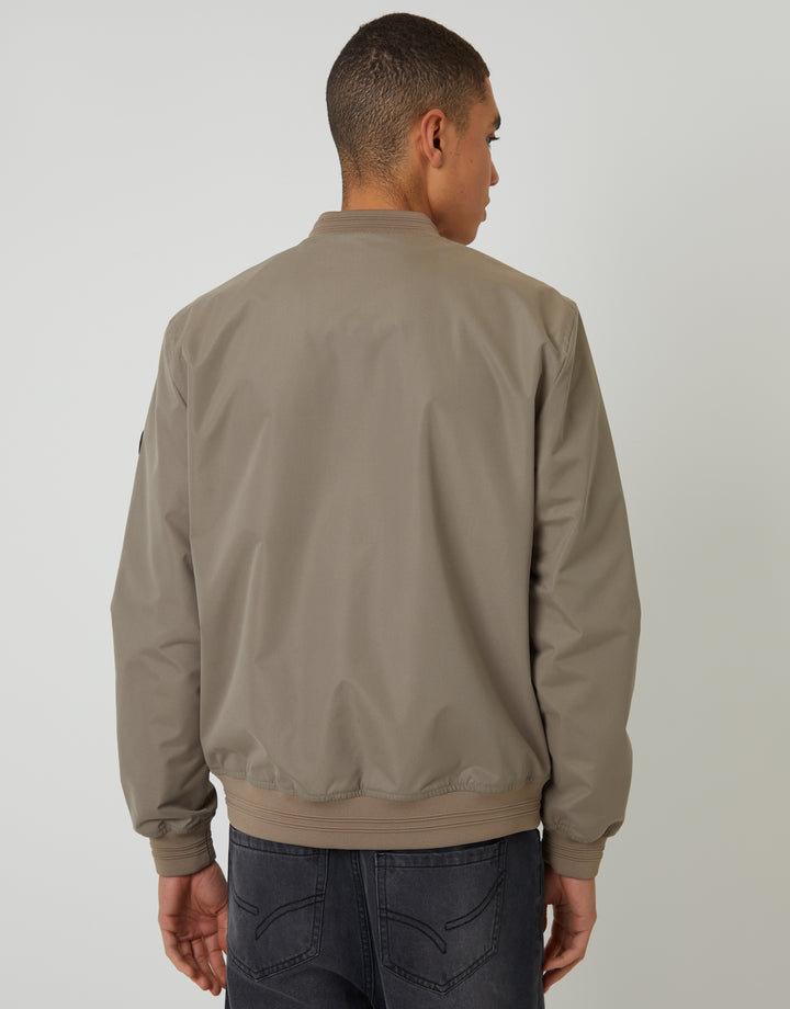 Taupe Showerproof Classic Bomber Jacket