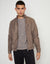 Taupe Faux Suede Racer Jacket