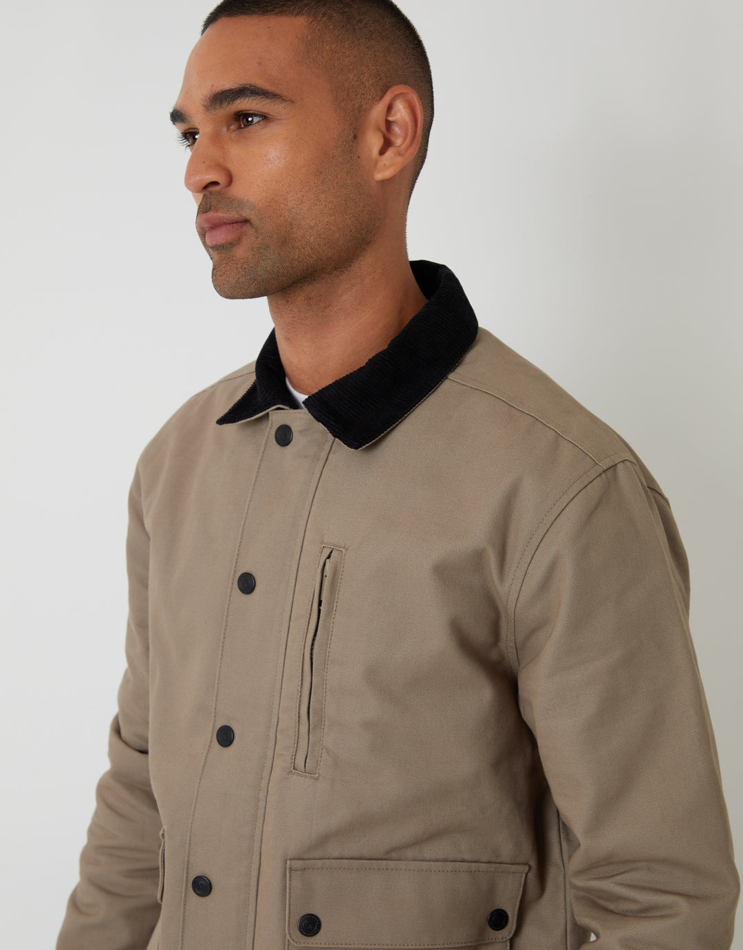 Mushroom Brown Collared Lightweight Jacket