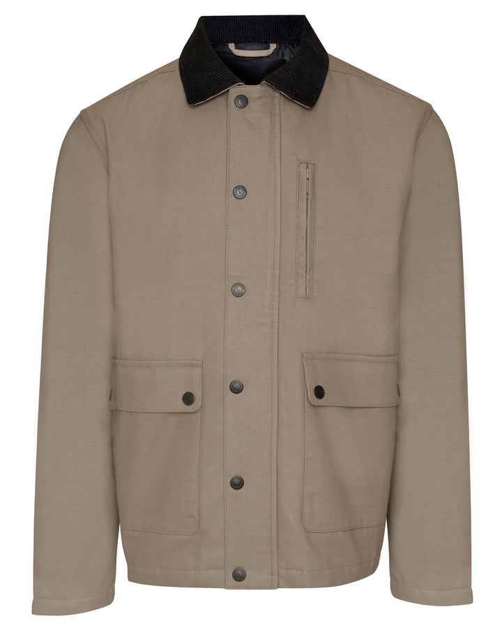 Mushroom Brown Collared Lightweight Jacket
