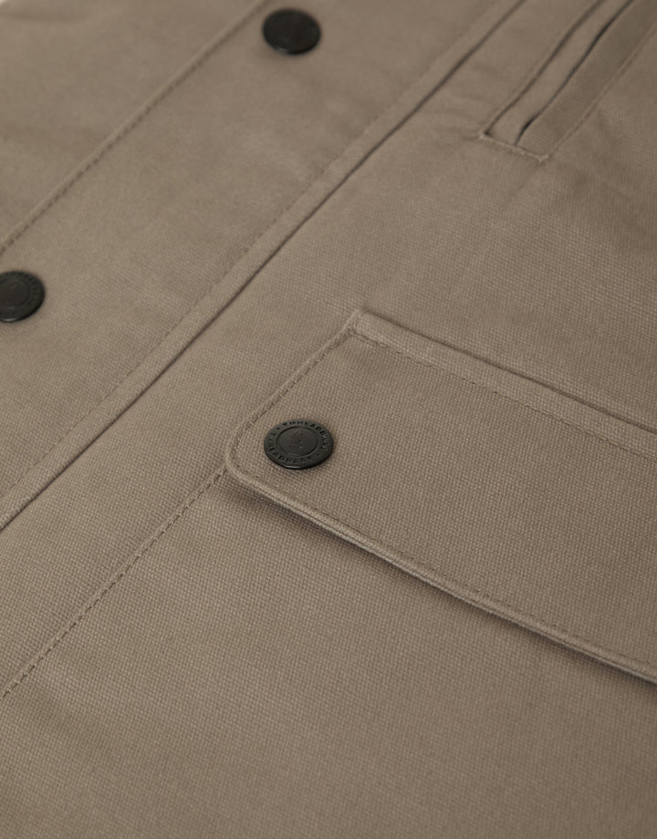 Mushroom Brown Collared Lightweight Jacket