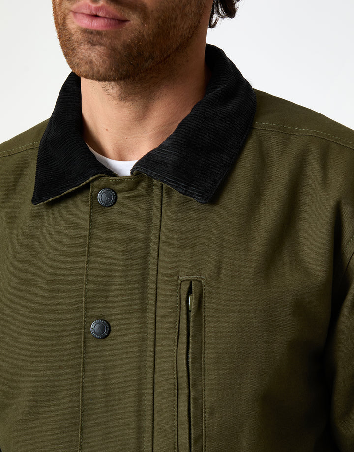 Khaki Green Collared Lightweight Jacket