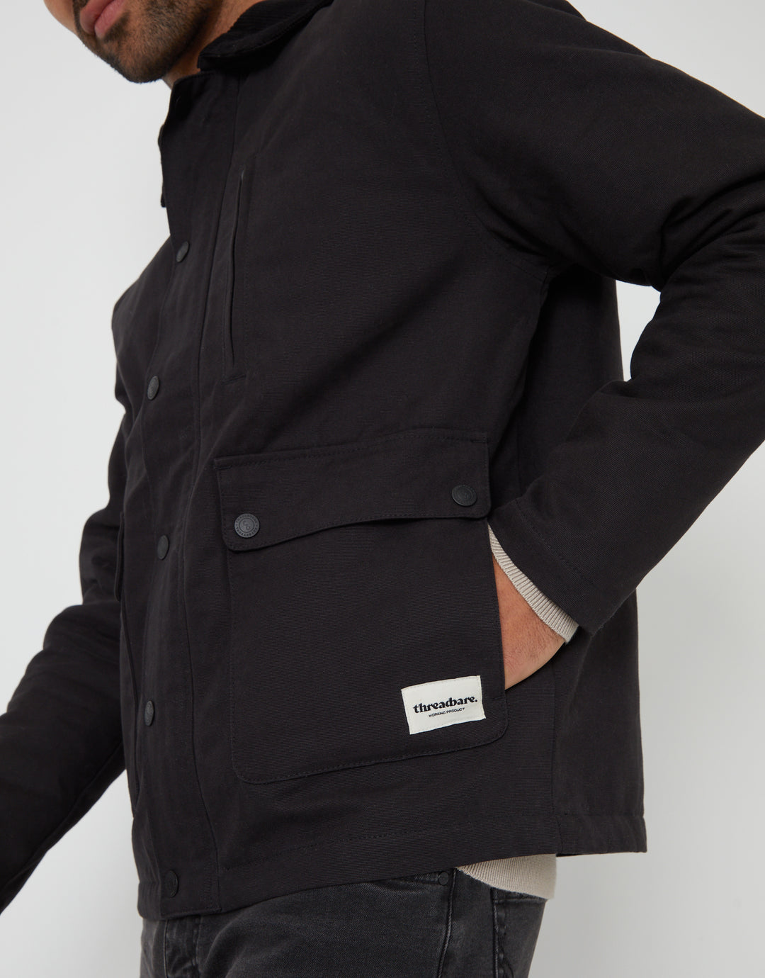 Black Collared Lightweight Jacket