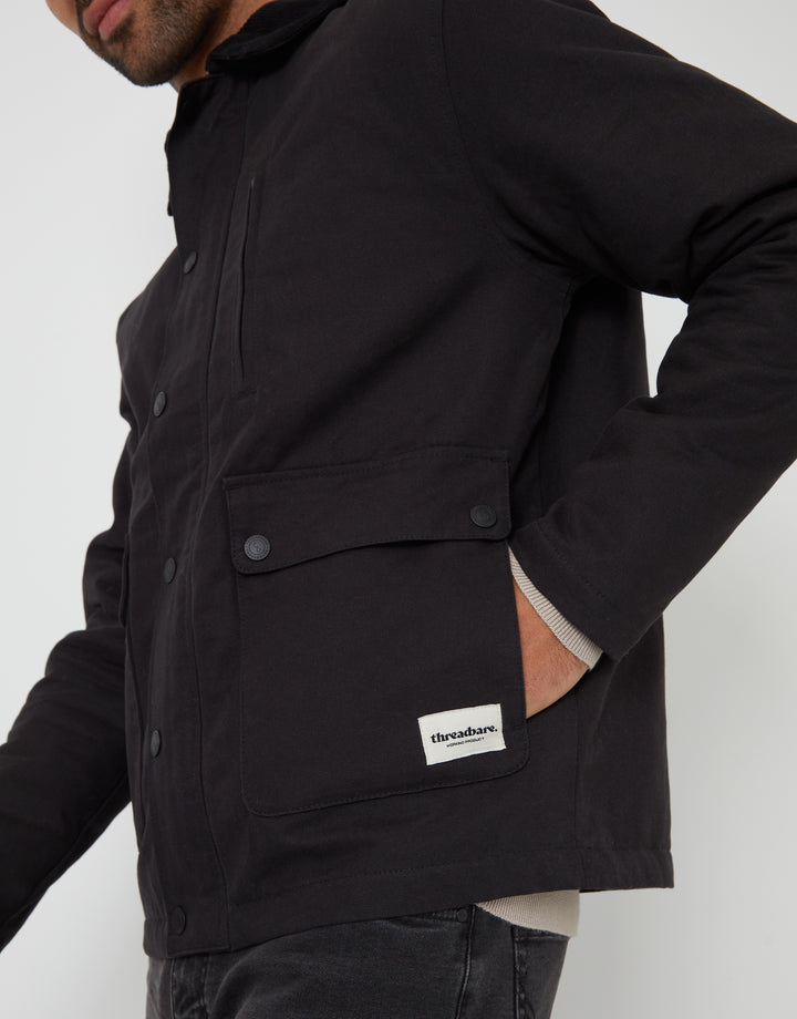 Black Collared Lightweight Jacket