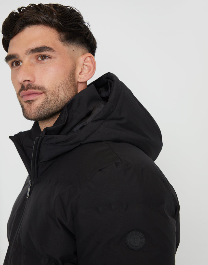 Black Hooded Puffer Jacket