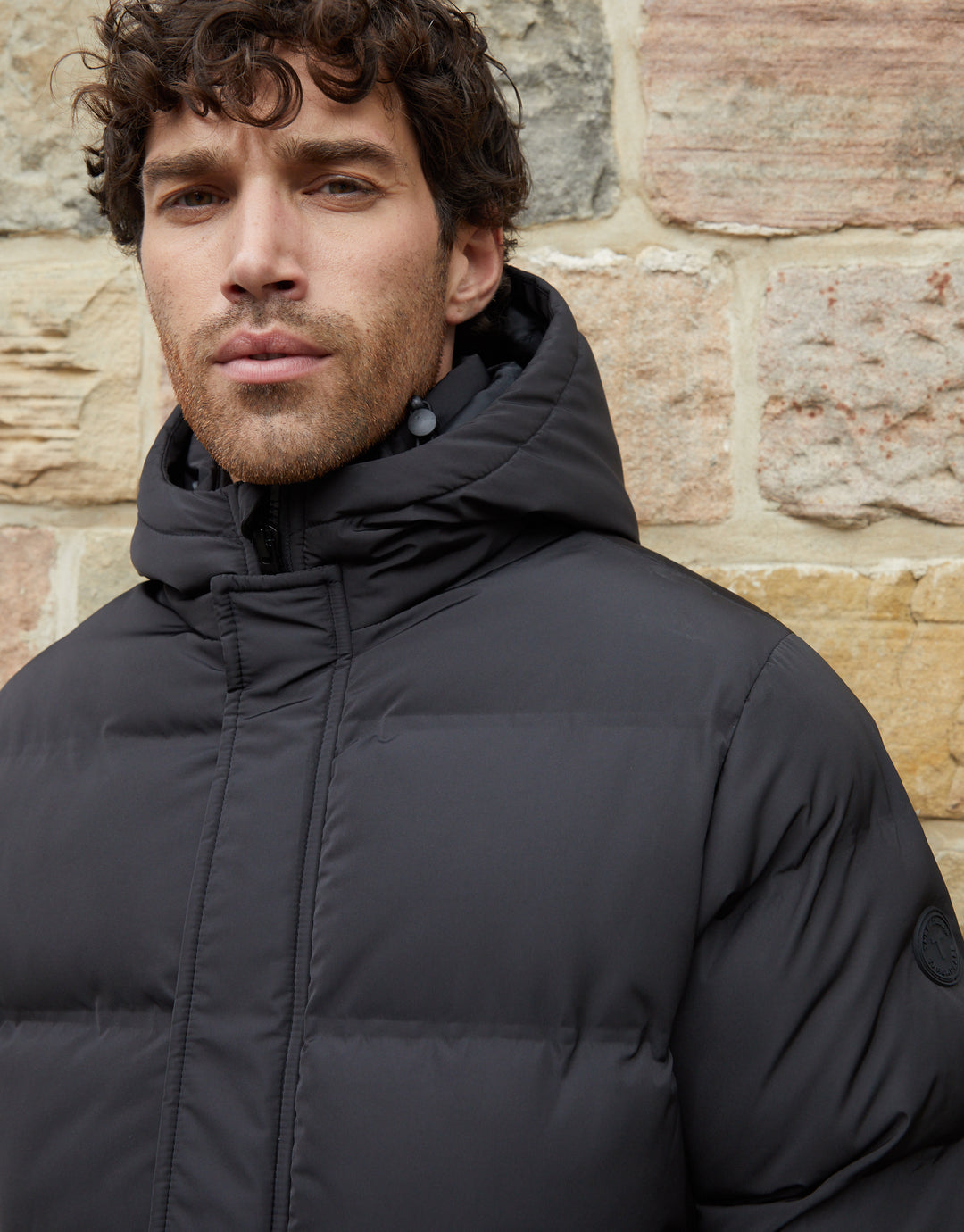 Black Hooded Longline Puffer Coat