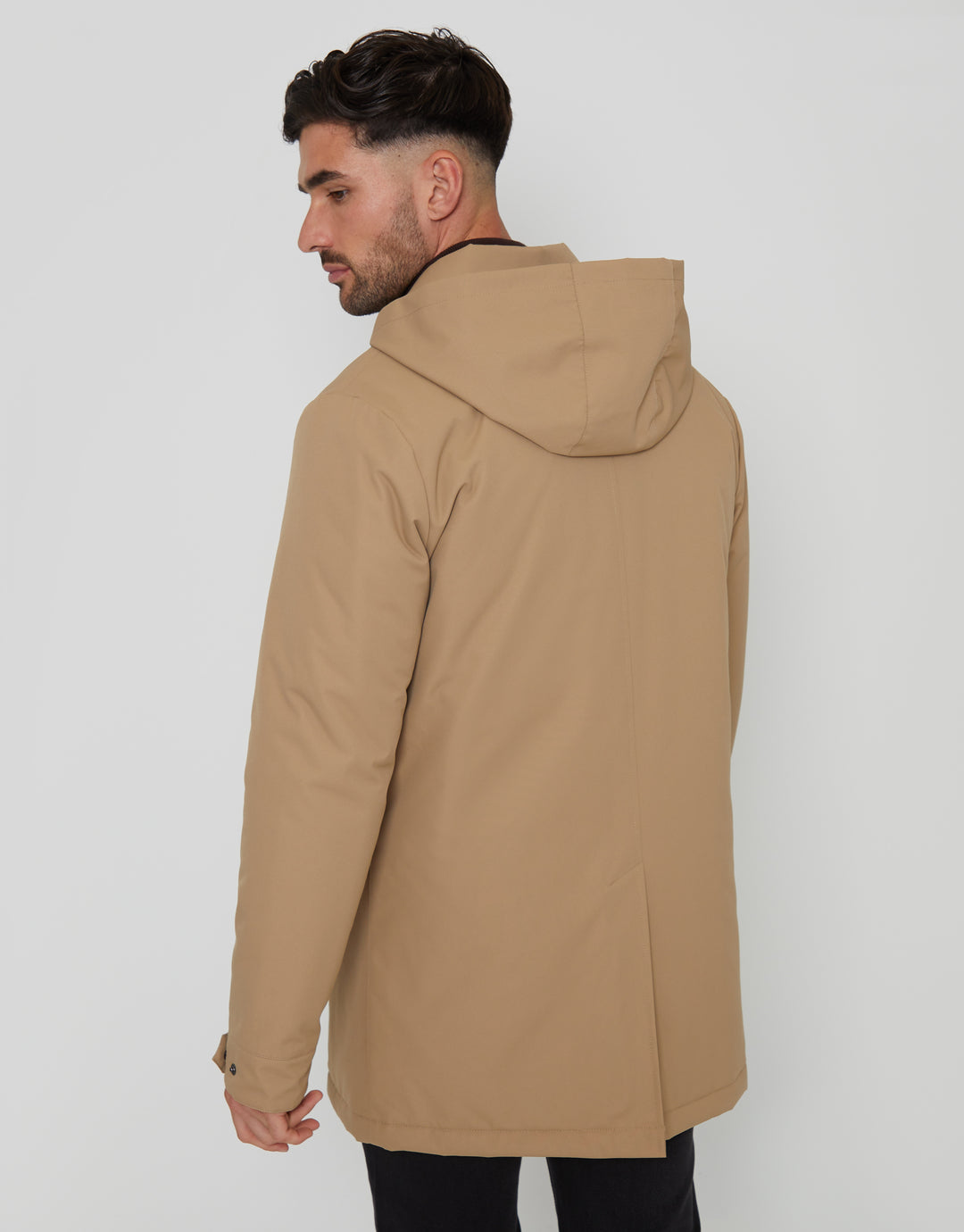 Dark Stone Showerproof 2-in-1 Mac with Concealed Hood