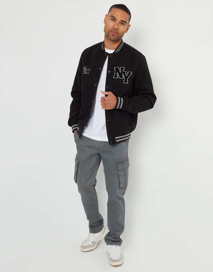 Black NY Varsity Bomber Jacket