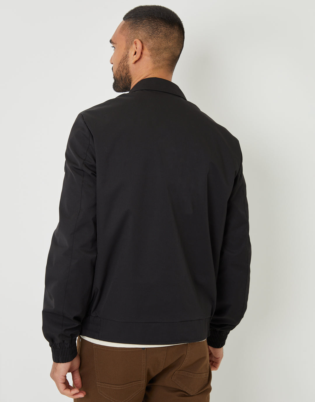 Black Patch Pocket Collared Zip-Through Jacket