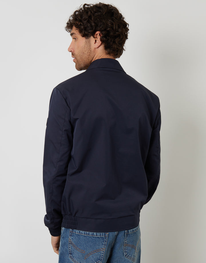 Navy Patch Pocket Collared Zip-Through Jacket