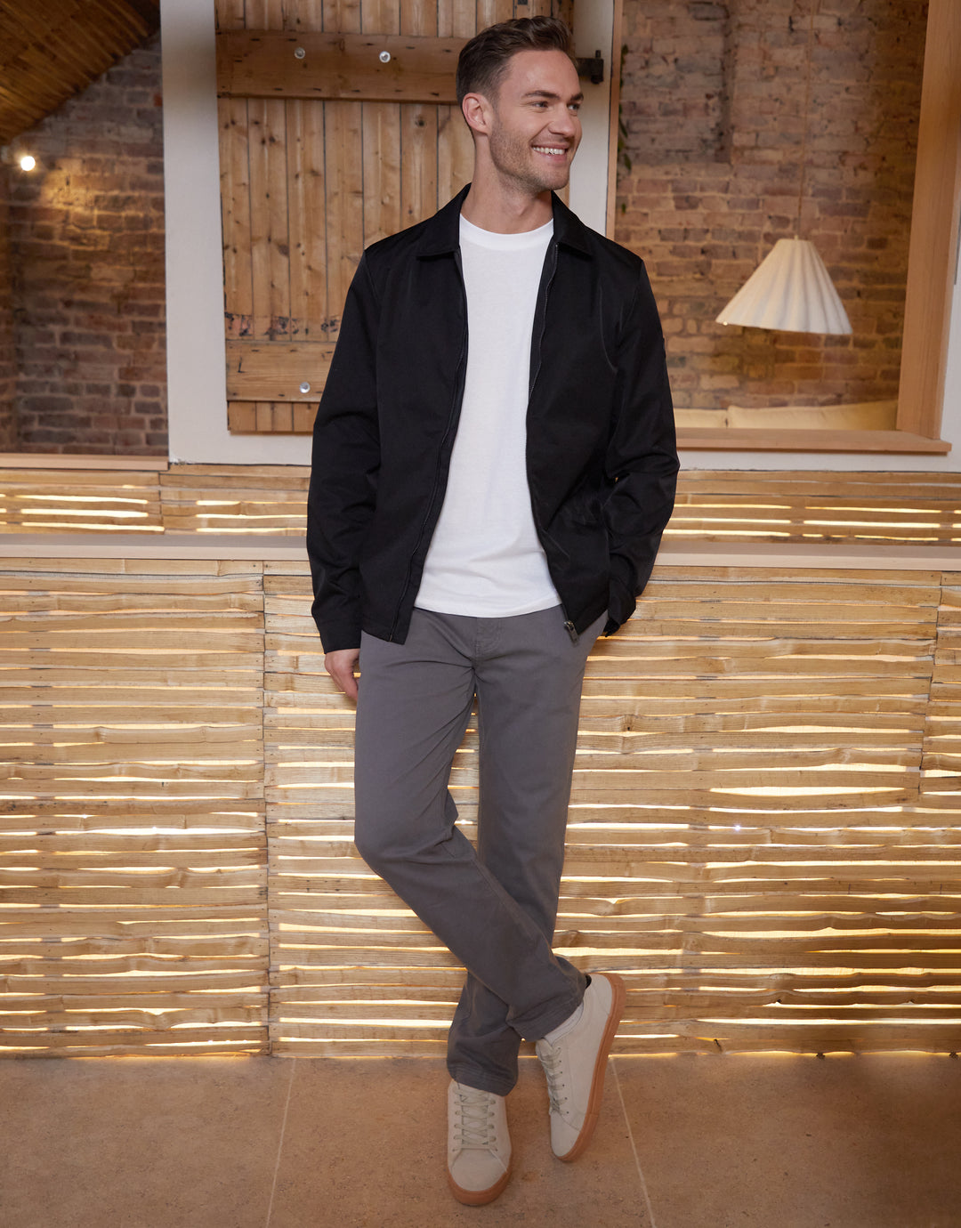 Black Collared Lightweight Zip-Through Jacket